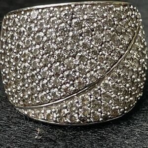 Elegant Sterling Silver Faux Diamond Pave Ring 5